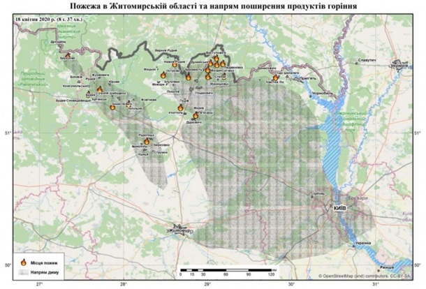 На Житомирщине лесной пожар уничтожил 40 домов