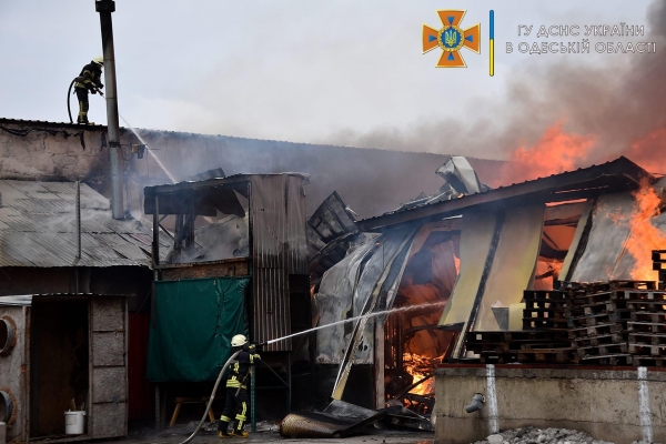 На окраине Одессы сгорел склад: огонь тушили более 30 спасателей. Фото