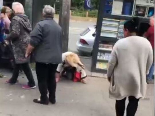 «Прийде путін і наведе лад»: у Києві побили та облили фарбою прихильницю «руського міра» (відео)